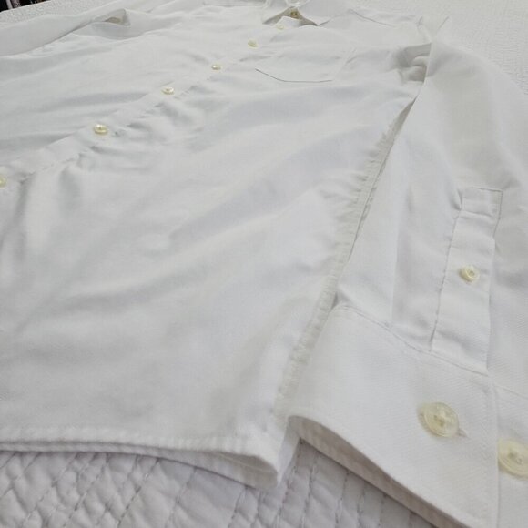 Calvin Klein Cool Tech Non Iron Shirt Men's M White Long Sleeve Button-Down EUC - Picture 2 of 15